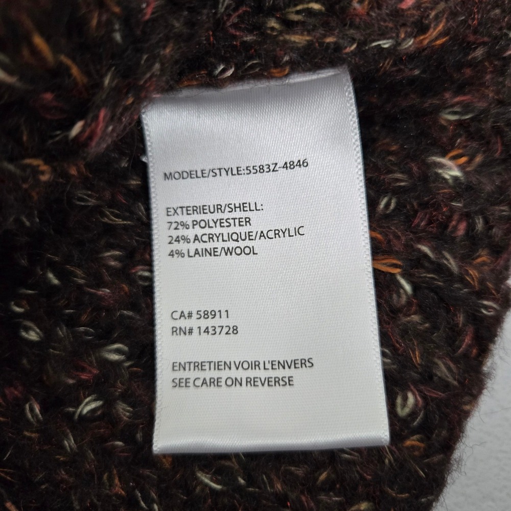 MB Textured Knit Turtleneck Sweater Speckled Brown Balloon Sleeve Women's Size S - Picture 4 of 6